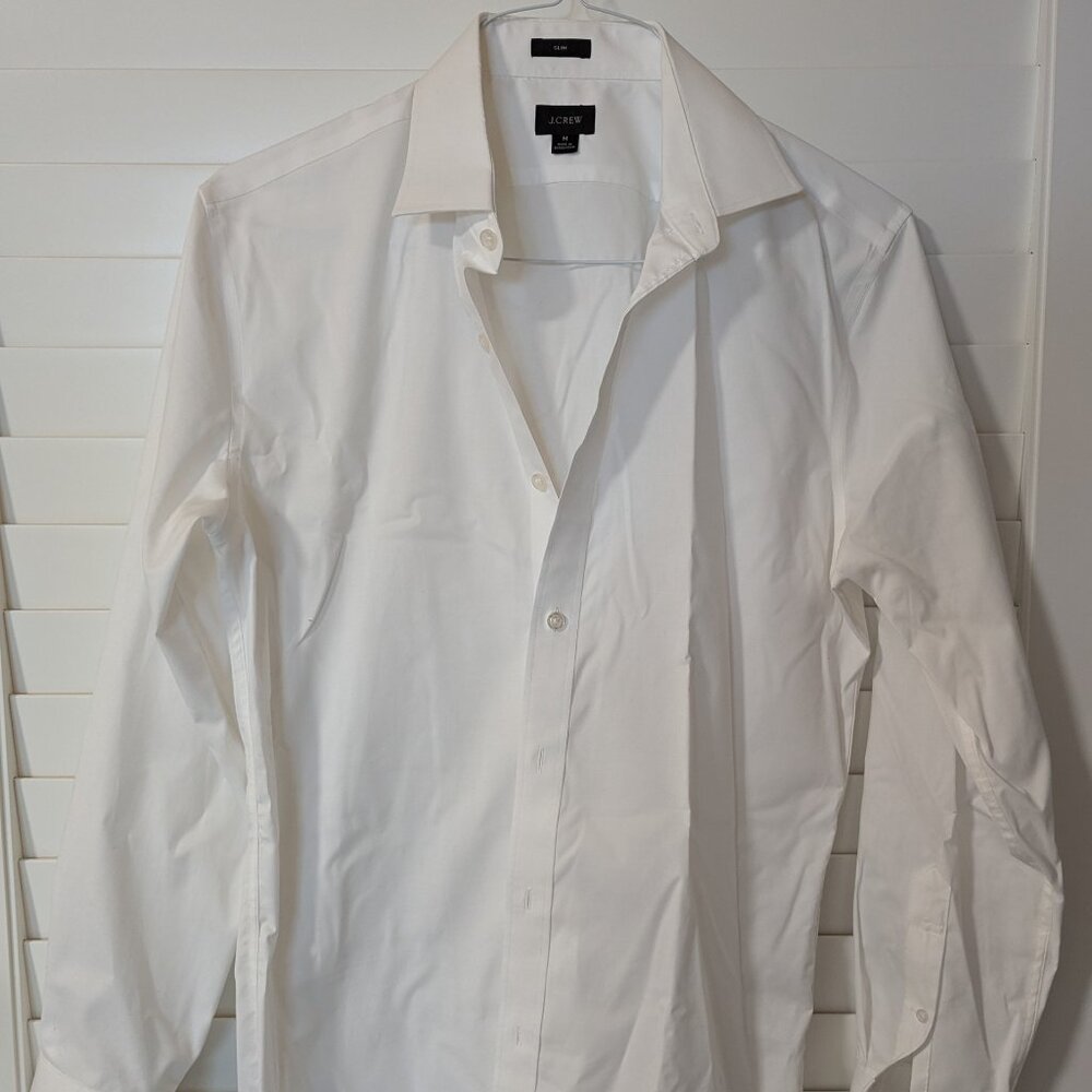 JCrew Men's White Dress Shirt | M | Slim Fit
